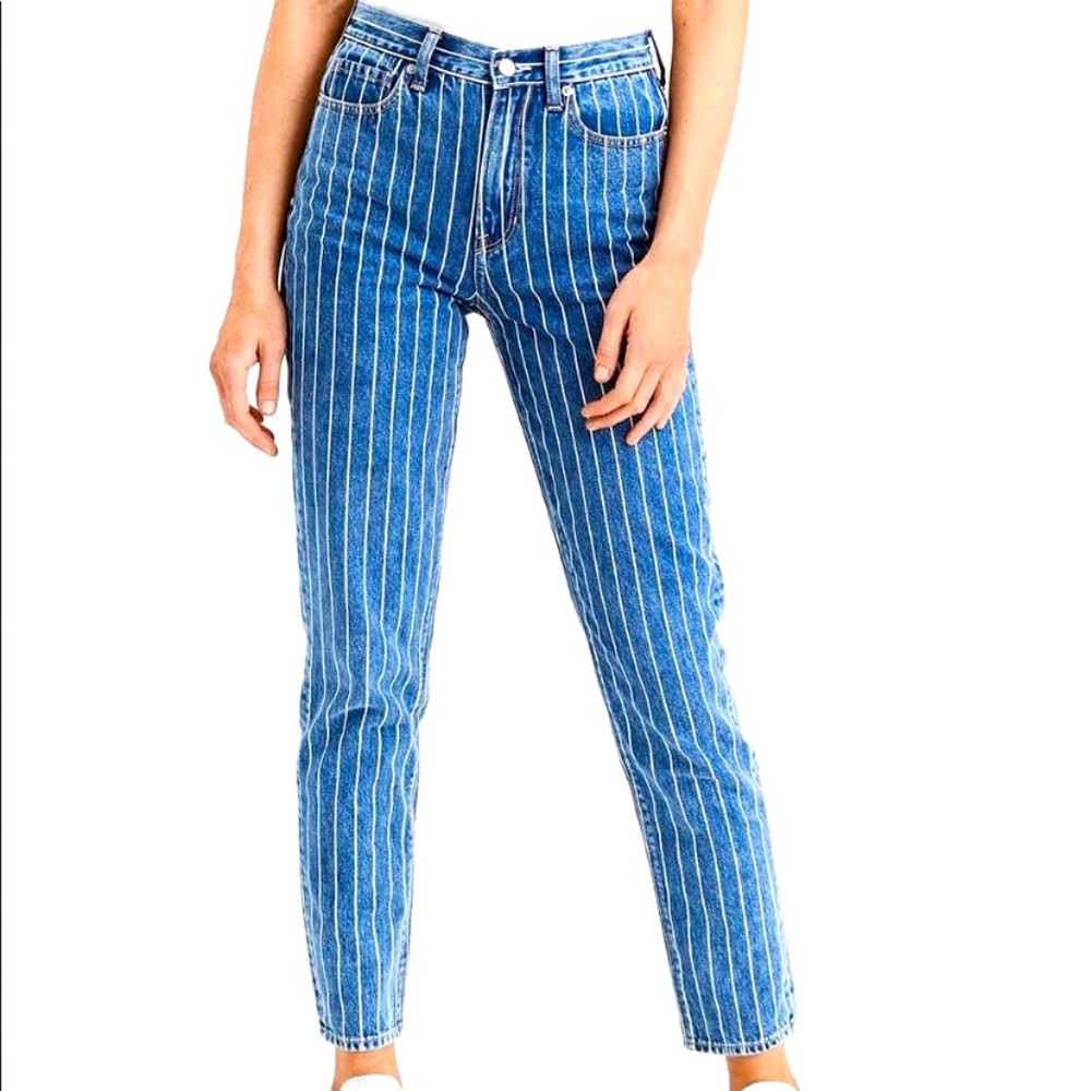 American Eagle Striped Mom Jeans